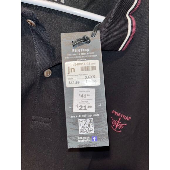 Firetrap Mens Lazer Polo Shirt Black Red Sz. 4XL - Picture 7 of 10